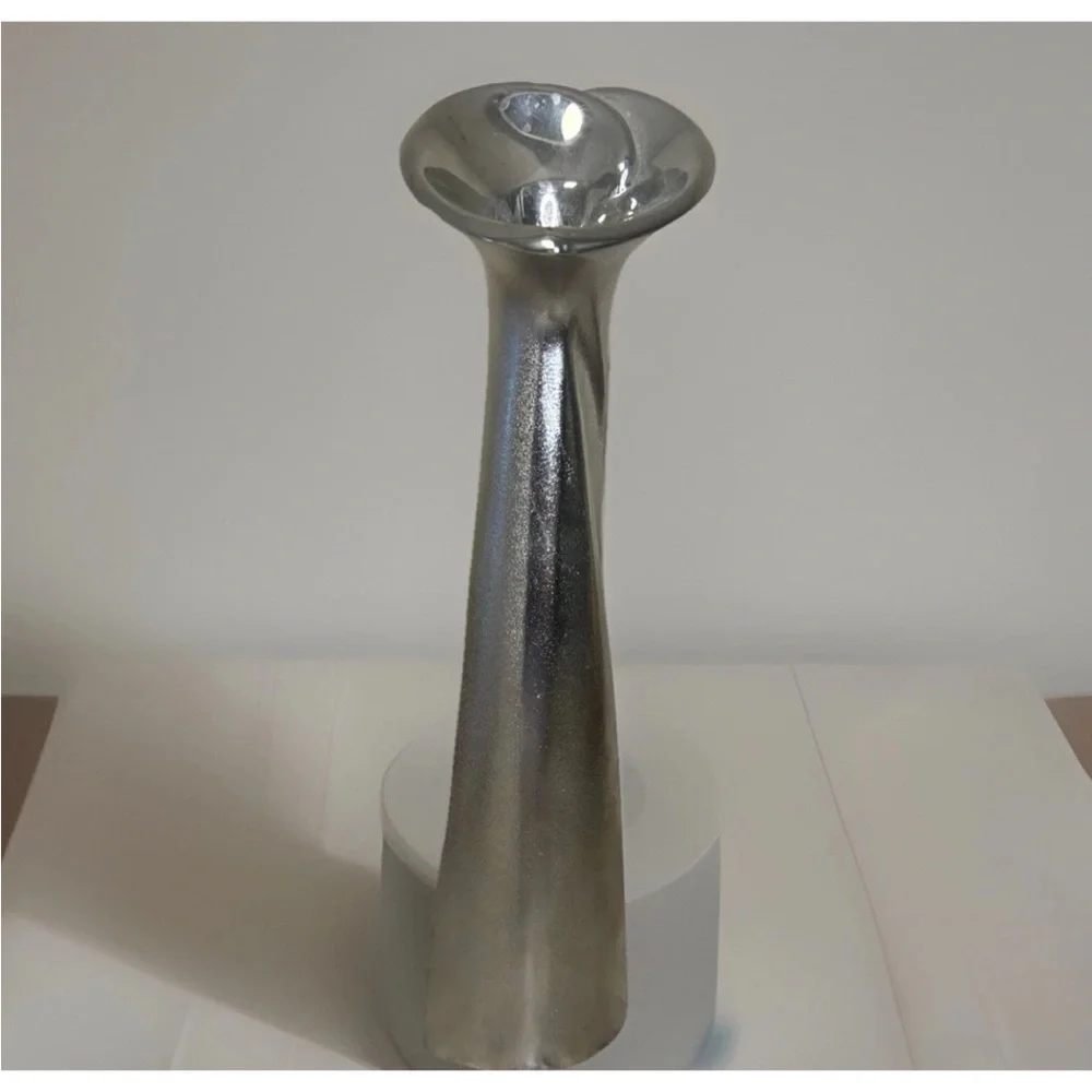 Modern Silver Metallic Vase
